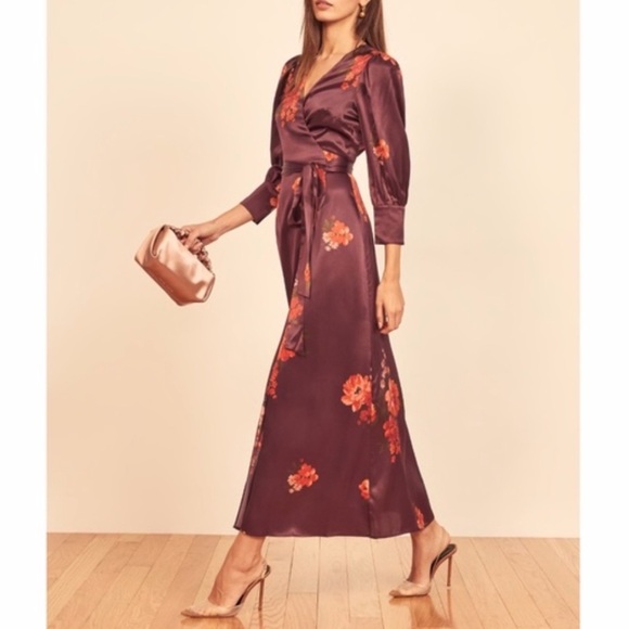 NEW Reformation Merrick Silk Dress Azusa Medium - Picture 11 of 17